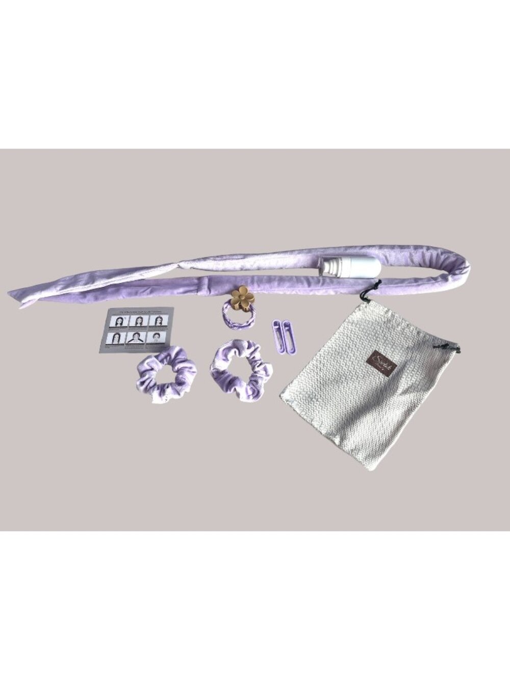 Heatless Hair Curler Bundle In Soft Lavendar Fabric - Picture 1 of 11